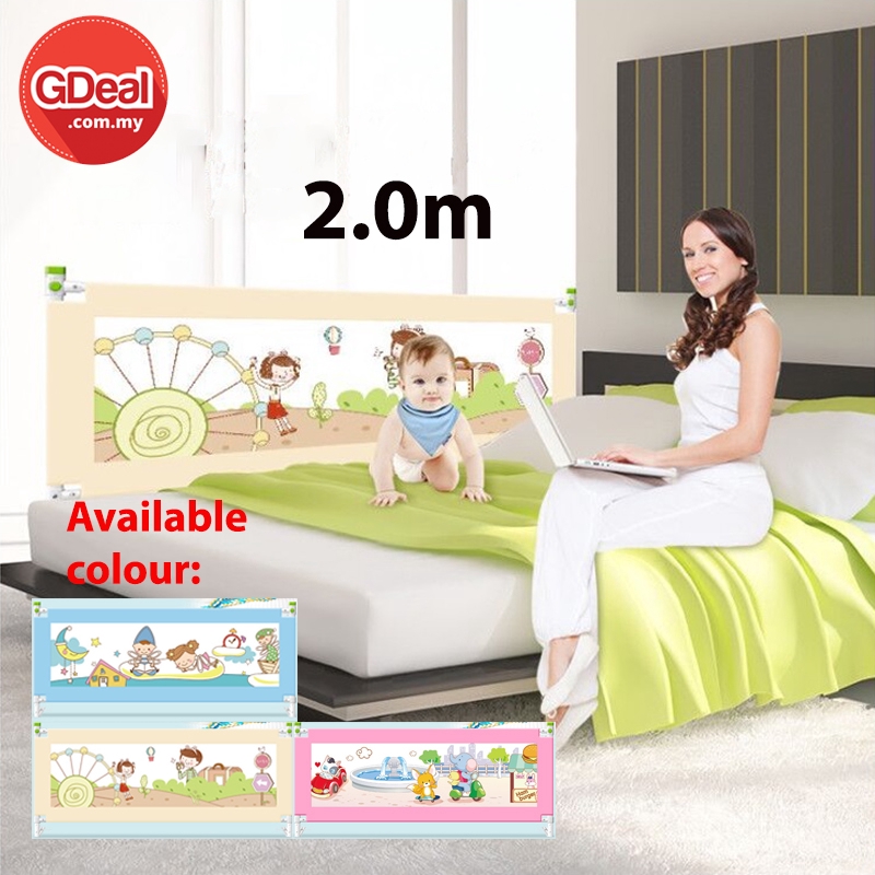 GDeal 2.0m 1pcs Baby Guardrail Lifting Infant Safety Bed Fence Protector Anti-fall Bedside Baffle Penghalang Katil