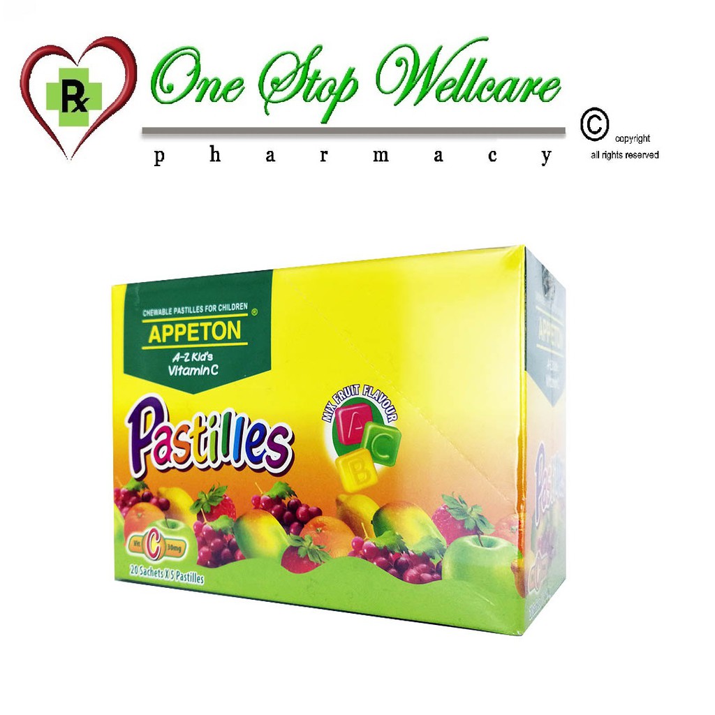 APPETON A-Z KIDS VITAMIN C PASTILLES MIX FRUIT FLAVOUR (1BOX) 20 SACHET ...