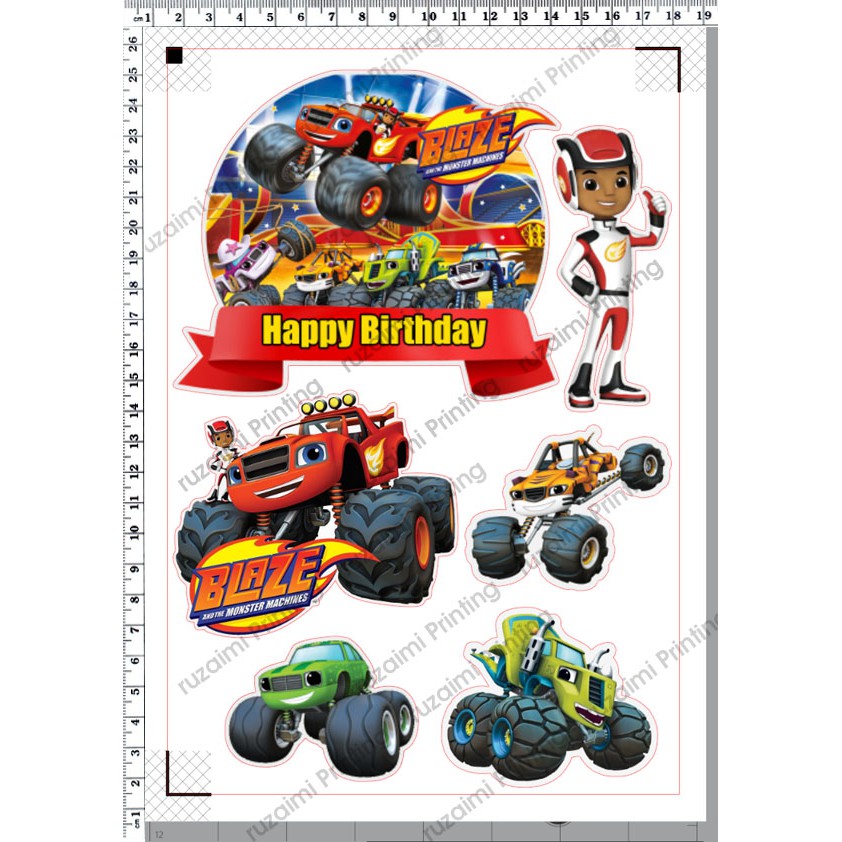 Blaze And Monster Machines Cake Cupcake Topper Years Must Have ...