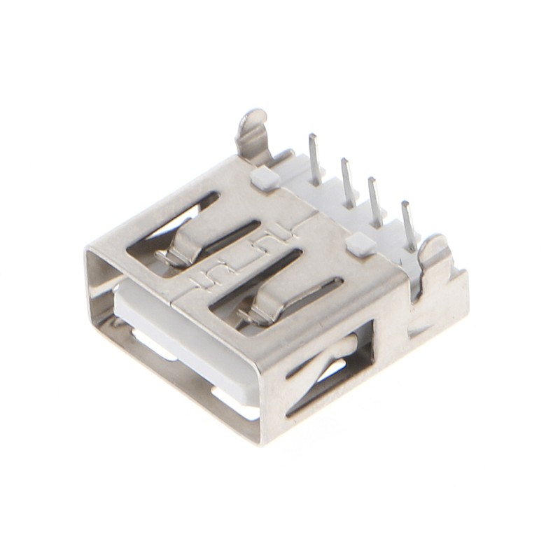 10 Pcs USB 2.0 4 Pin Type A Female Socket Connector G54 2 Feet 90 Degree