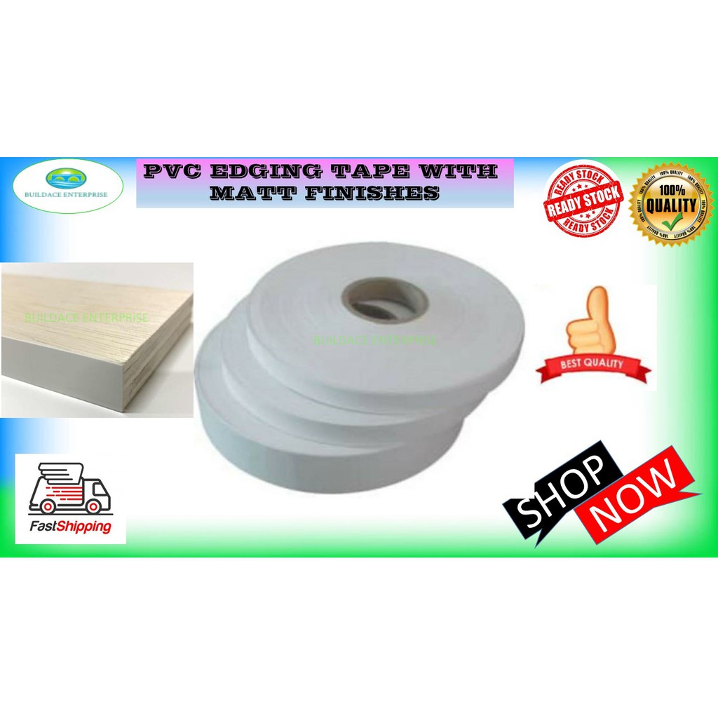PVC EDGING TAPE WITH MATT FINISH PVC EDGING BAND PVC PUTIH 19MM 22MM