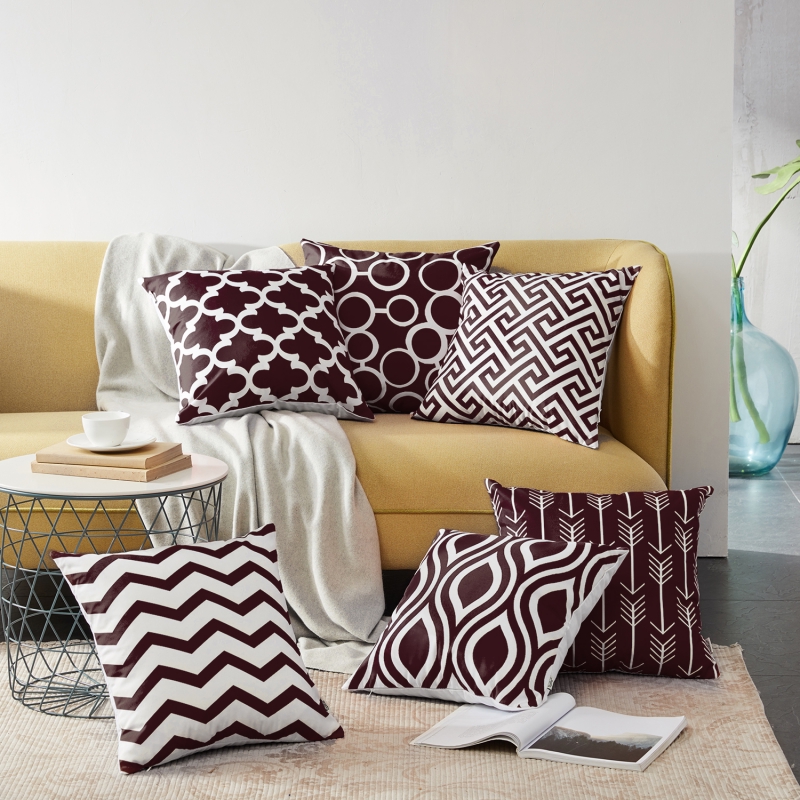 Topfinel Decorative Pillow Cases Decorative Dark Brown Cushion