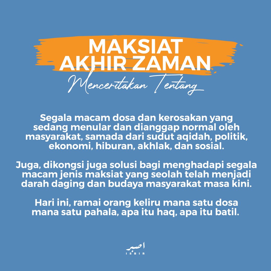 Buku Maksiat Akhir Zaman Shopee Malaysia