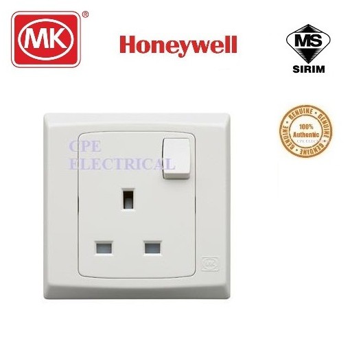 MK S2757 WHI 13A 1 Gang Switch Socket 