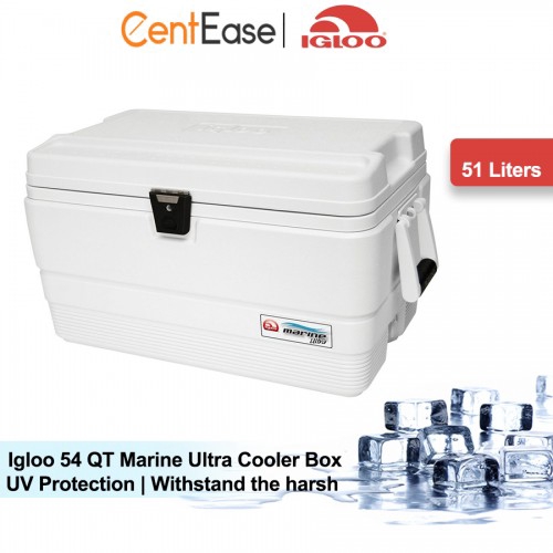 Igloo 54 Qt Marine Ultra Cooler Box Uv Protection Withstand The Harsh White Shopee Malaysia