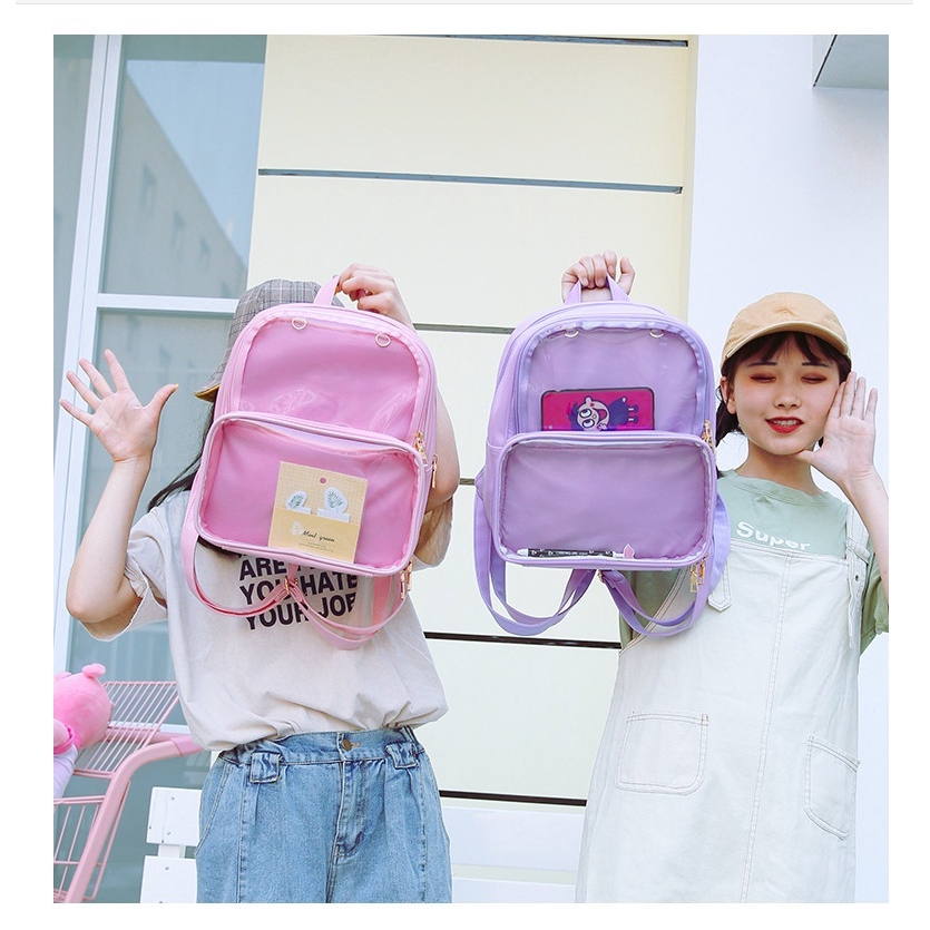 7 Colors CLEAR ita bag Transparent itabag Pin Display Backpack school bags 2019 