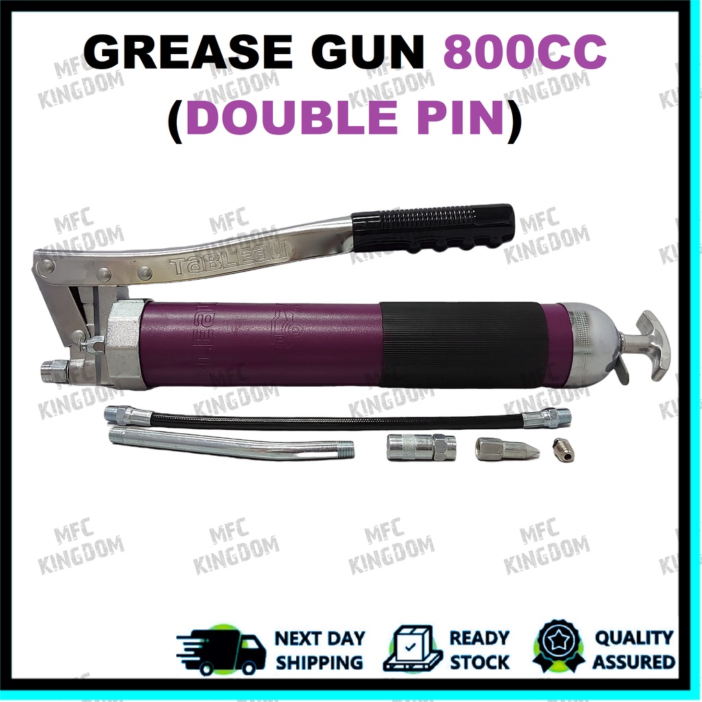 Grease Gun / Hand Grease Gun Pump / Grease Pump / Tool Kit / 800cc / 12000psi / Double Pin