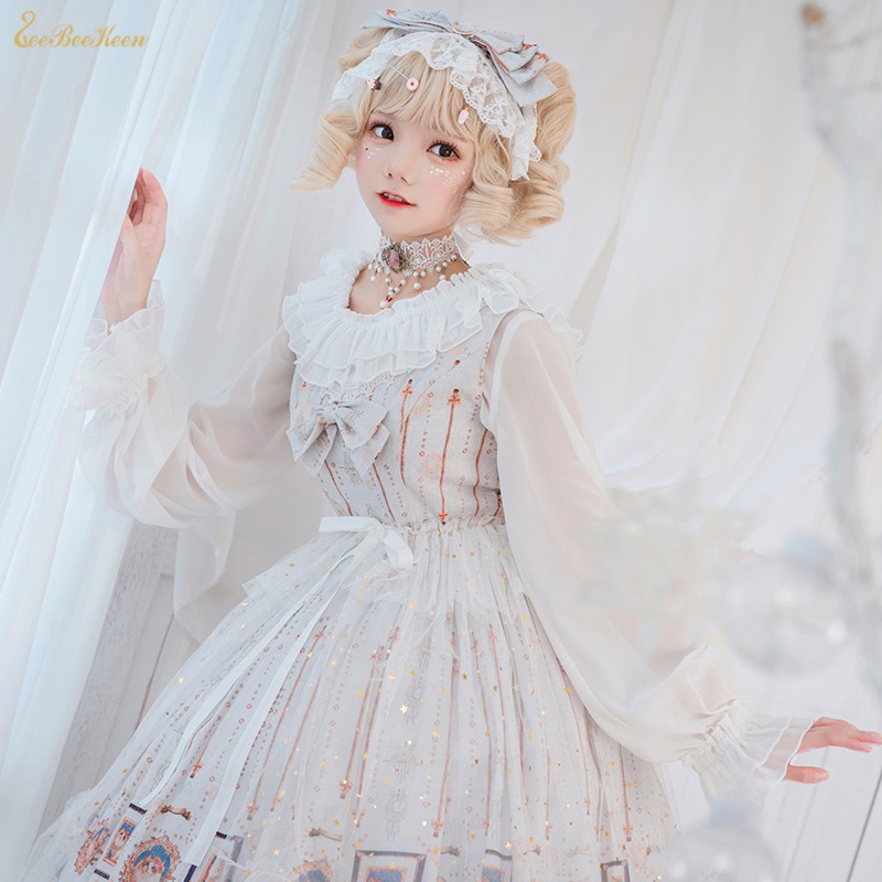 lolita dress kawaii dress jsk lolita cat pattern victorian dress girls  cosplay costume adult japan anime sweet lolita fo