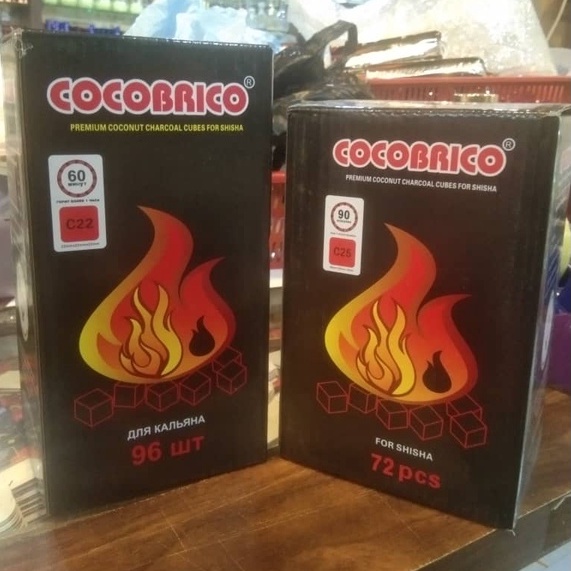 Cocobrico Charcaol 96/72 Quick Light Burn Hookah Shisha Charcoals Coal