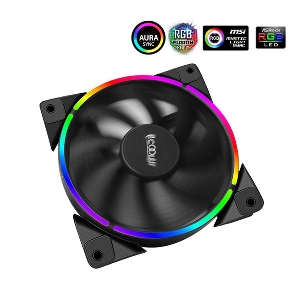 Pccooler 12cm Rgb Light Pc Cooling Fan 4 Pin Pwm Quiet Pc Case