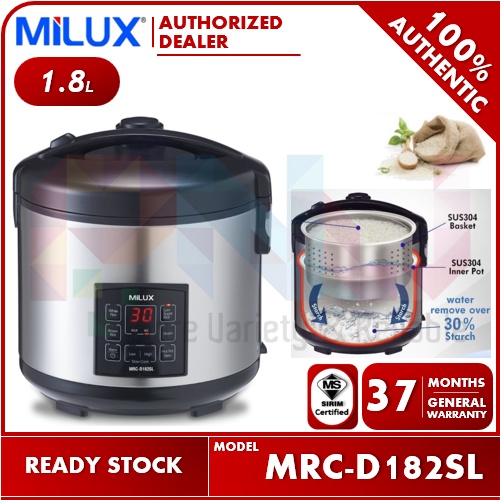 Milux 1.8L Sugar Less SUS 304 Stainless Steel Inner Pot Rice Cooker MRC-D182SL / MRCD182SL / MRC-D181SL