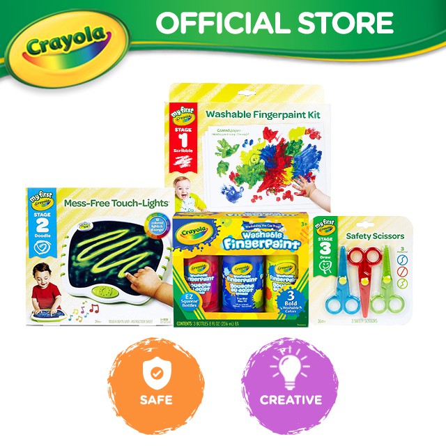 Download Crayola CIY EARLY DEVELOPMENT BUNDLE with Washable Fingerprint Kit Scissors Washable ...