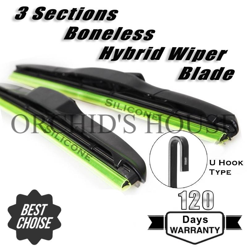 Windscreen Wiper Kereta Pengelap Air Cermin Kereta Car Wiper 3 Sections Boneless Hybrid Soft Silicone Wipers Shopee Malaysia