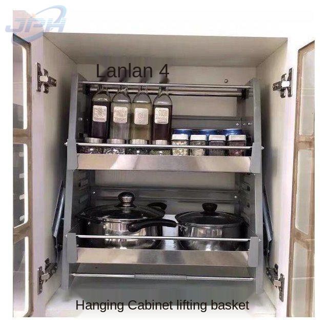 Pull Basket Of Kitchen Cabinets Cupboard Stainless Steel Elevator Condole Ark Drop Down Wall Shelf Is Received Shopee Malaysia