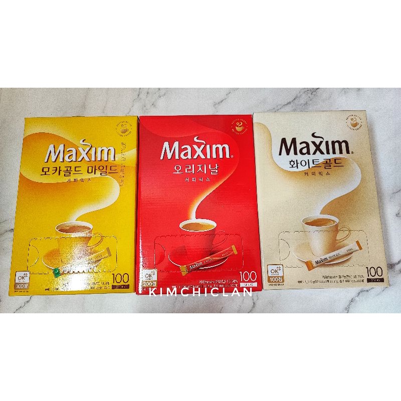 Maxim Instant Coffee 100s box kopi segera white gold mocha Shopee