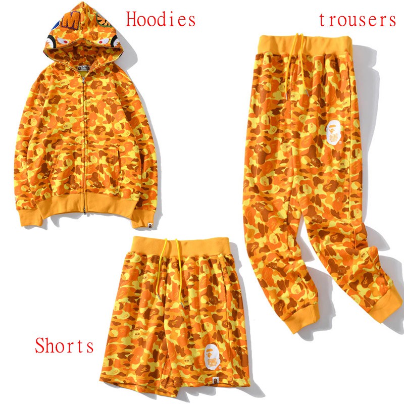 orange bape shorts