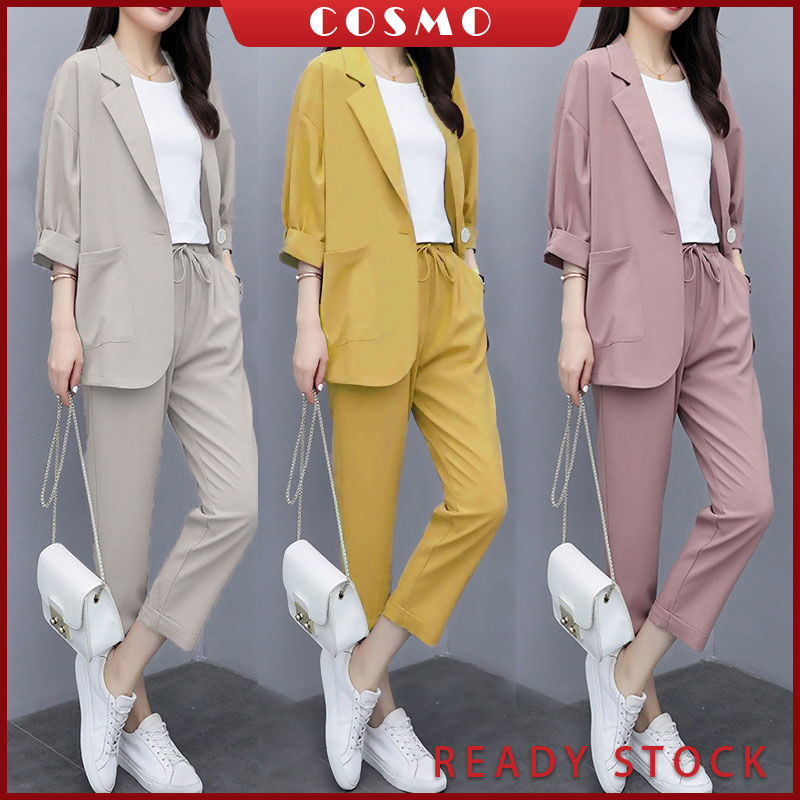 🔥COSMO Blazer Set 2PCS Half Sleeve 