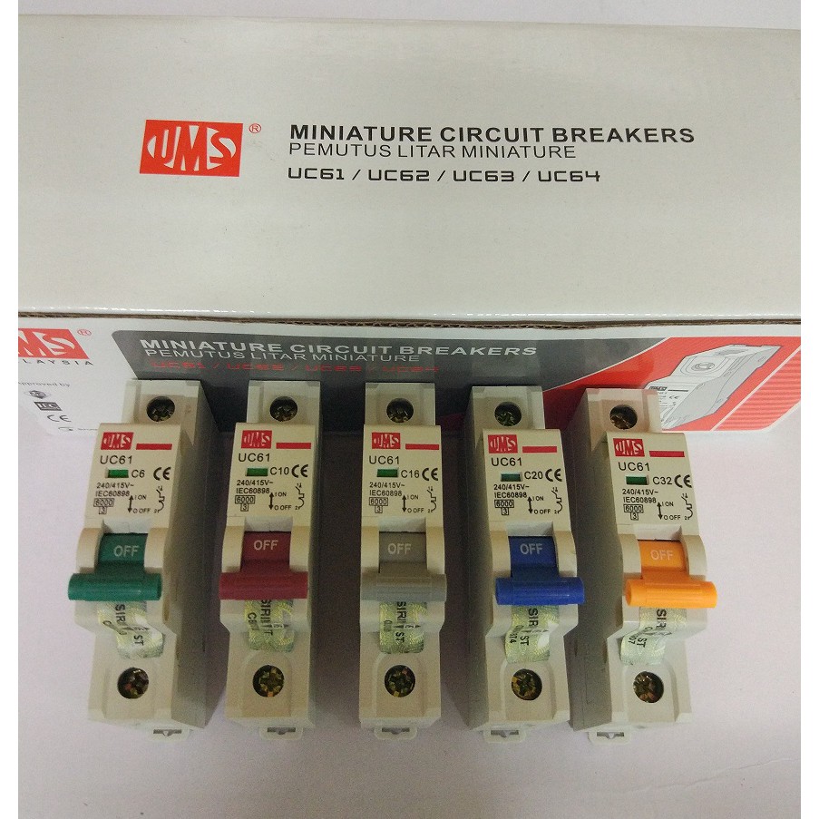 UMS Miniature Circuit Breakers ( MCB ) 1 Pole Shopee Malaysia