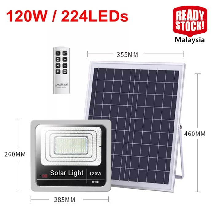 【Z2I】60w 120w LED Solar Flood Light Waterproof Garden Floodlight Solar Powered