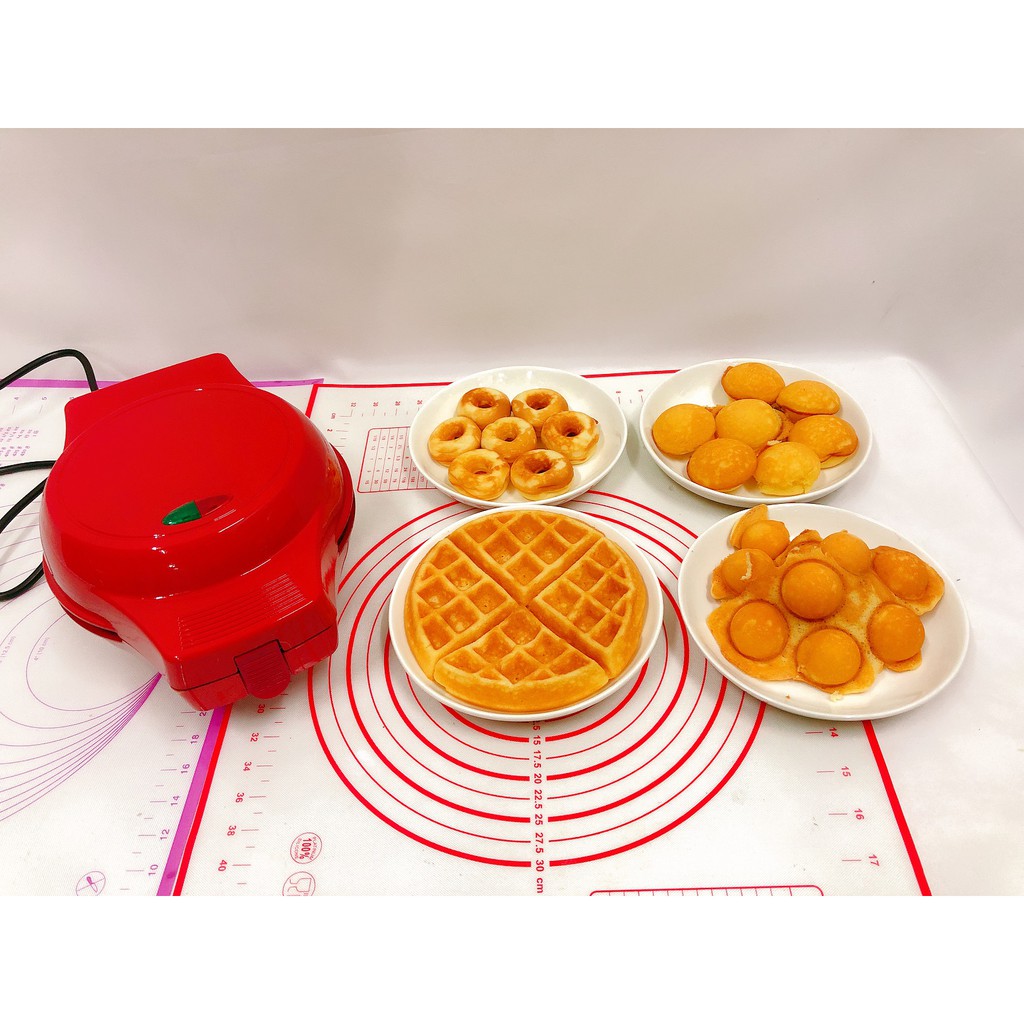 4 in 1 Multi Treat Donuts Cupcakes Waffle Baker Interchangeable Plates Electric Cake Maker