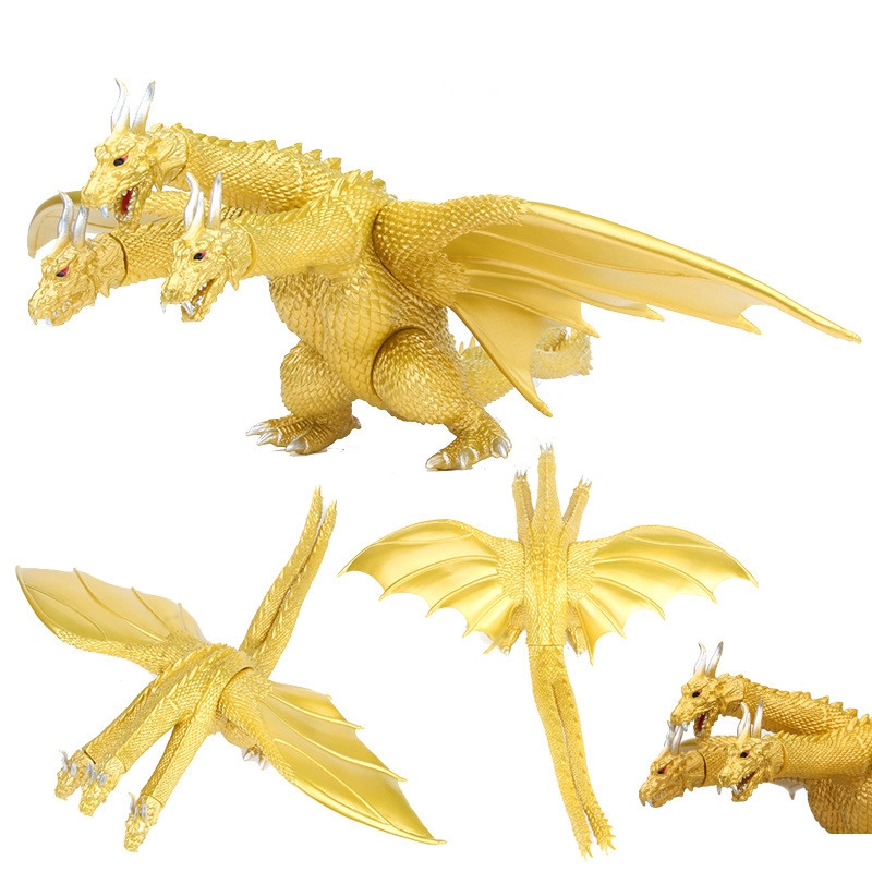 Anime Movies Three Headed Dragon King Ghidorah Golden Dragon King Hand Doll Pvc Collection Model Toy Shopee Malaysia