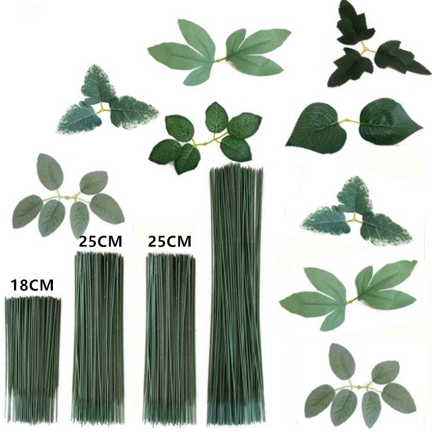 10pcs 20/25/30/40/60cm Artificial Flower Wire Rose Pole Soap Iron Stick Decoration Tangkai Bunga Batang Sabun Besi 花铁杆