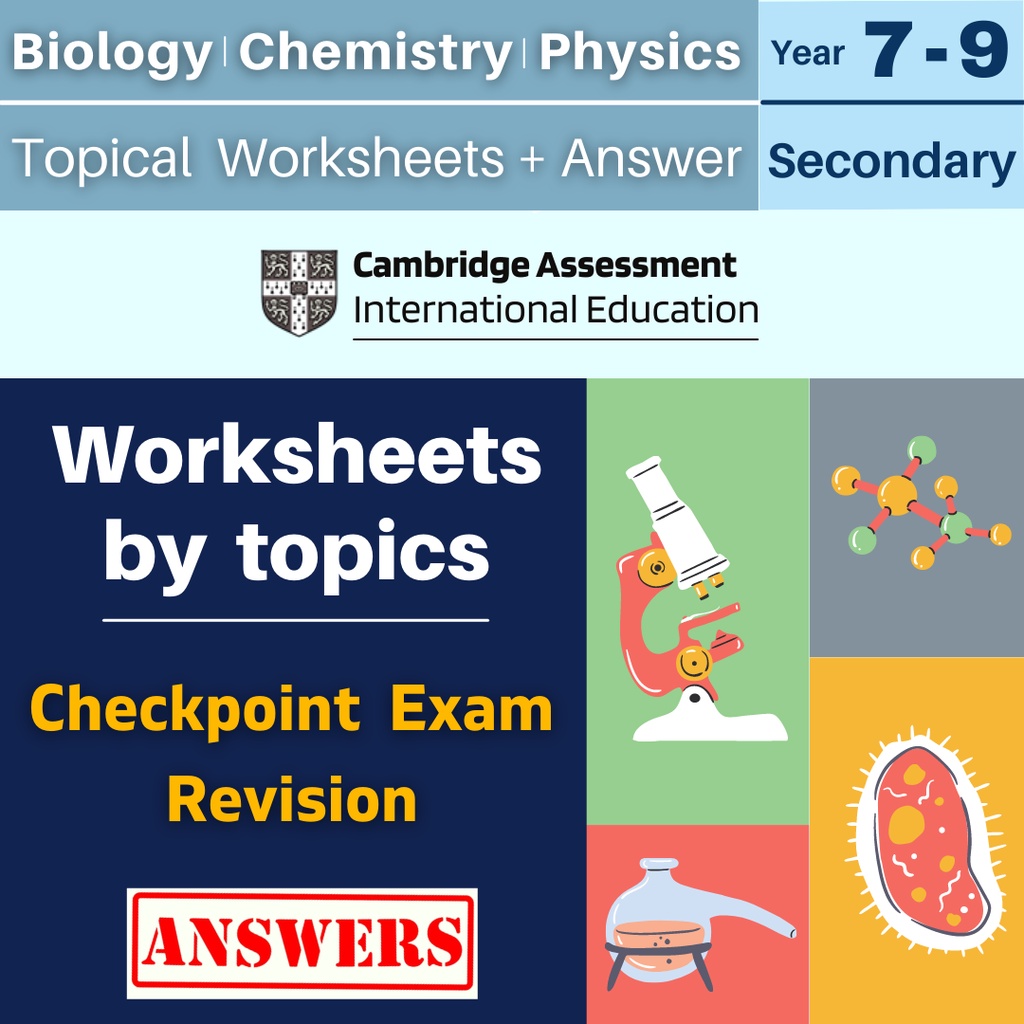 s1 cambridge science worksheets answer year 7 year 8 year 9 checkpoint revision worksheets igcse biology phy chem shopee malaysia