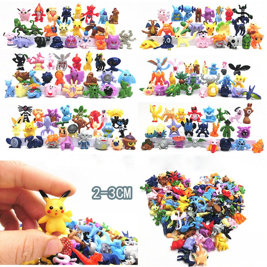 144pcs Tomy Different Styles Pokemon Pikachu Toys Figures Model Collection 2-3cm