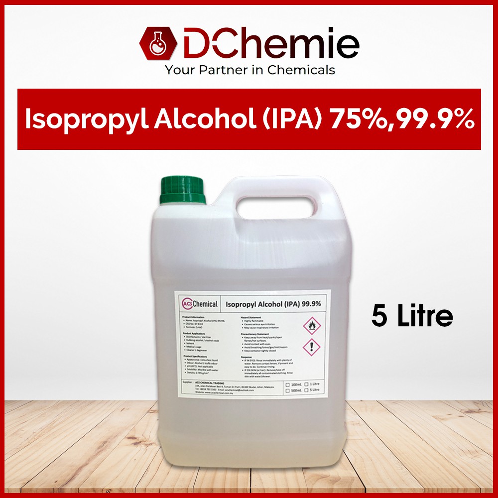 Isopropyl Alcohol IPA 75 & 99.9 [5000ML] Hand Sanitizer / Rubbing