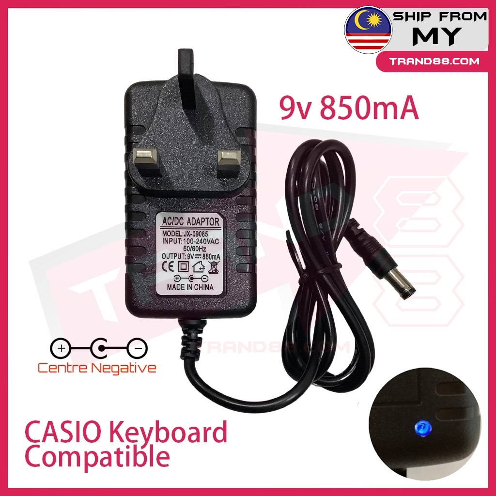 9V POWER SUPPLY ADAPTER CASIO KEYBOARD TONEBANK AD-5 WK200 CTK496 CTK573 CTK700 CTK710 CTK720