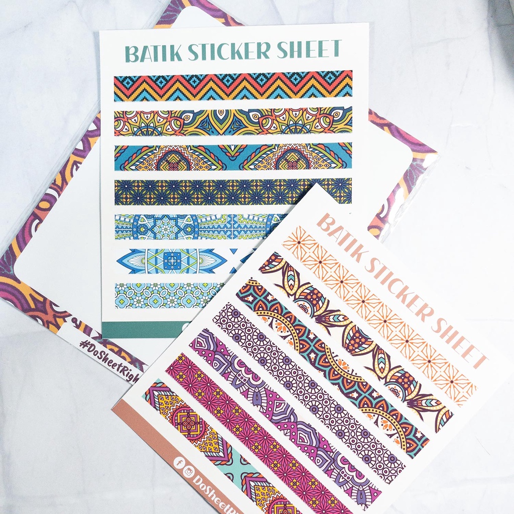 Batik Pattern Washi Tape Sticker Sheets (Sticker Sheet, Raya Specials