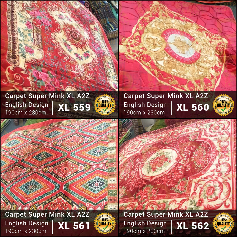 Karpet Super Mink Xl A2z English Design Tidak Licin Shopee Malaysia