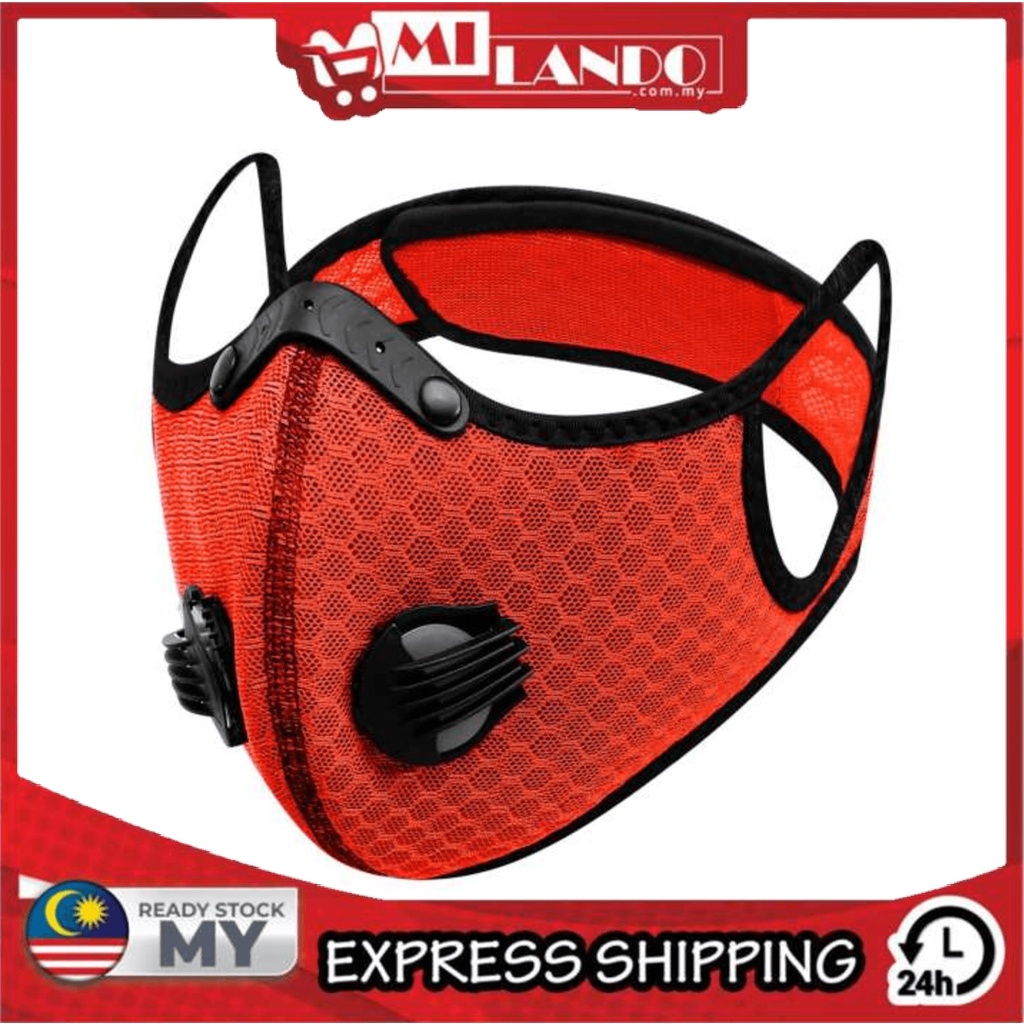 MILANDO Cycling Face Mask Carbon Filter Sport Mask Reusable Covid-19 Protection (Type 1)