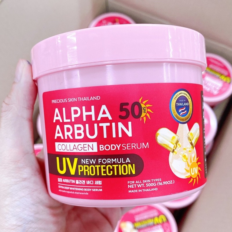 Alpha Arbutin COLLAGEN BODY SERUM Whitening Sunscreen 500g Shopee
