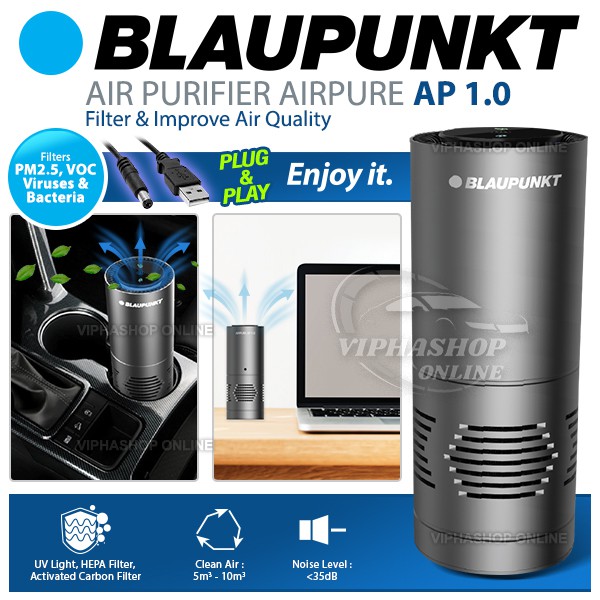 BLAUPUNKT AP1.0 3 Layer HEPA Carbon Filter Plug & Play Air Purifier