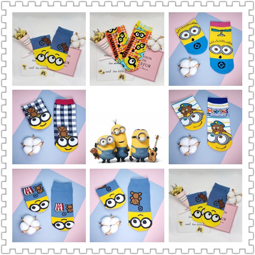 【Ready Stock】ONE PAIR Limited Quantity Dumping Goods Women Socks Discount Designs Spring and Summer Fashion Branded Cartoon Cotton Ankle Knee Socks NO.WRAA-CF02
