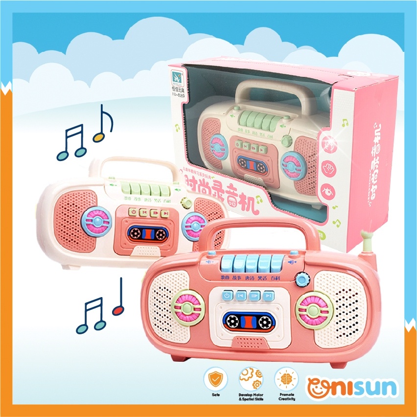 Children Early Learning Mini Story Telling Retro Radio Toy with Light and Music (Mainan Kanak-kanak)