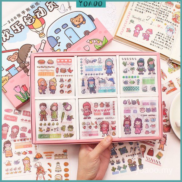 Essential Have 240Pcs No Repeating Sticker Japanese Cute Diary Notebook Set Stickers Stationery Kids Ki Course Tutori... - Image 5