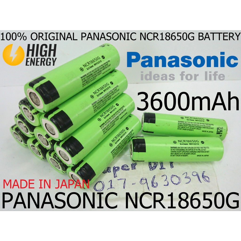 Panasonic NCR18650G 3.7V 3600mAh Li-Ion Rechargeable 18650 g Battery ...