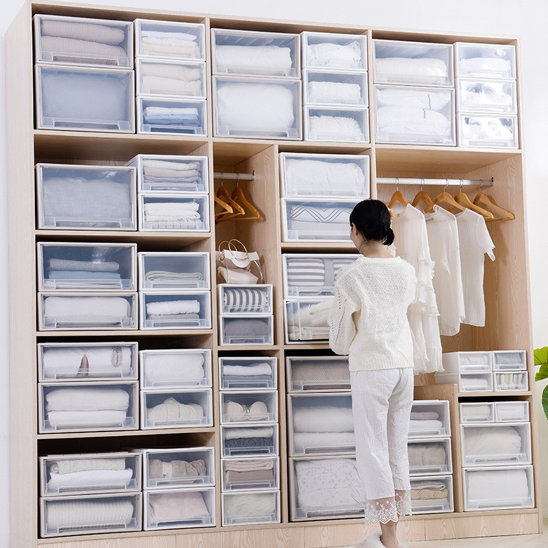 Multipurpose Wardrobe Clothes Stackable Plastic Storage Box Drawer