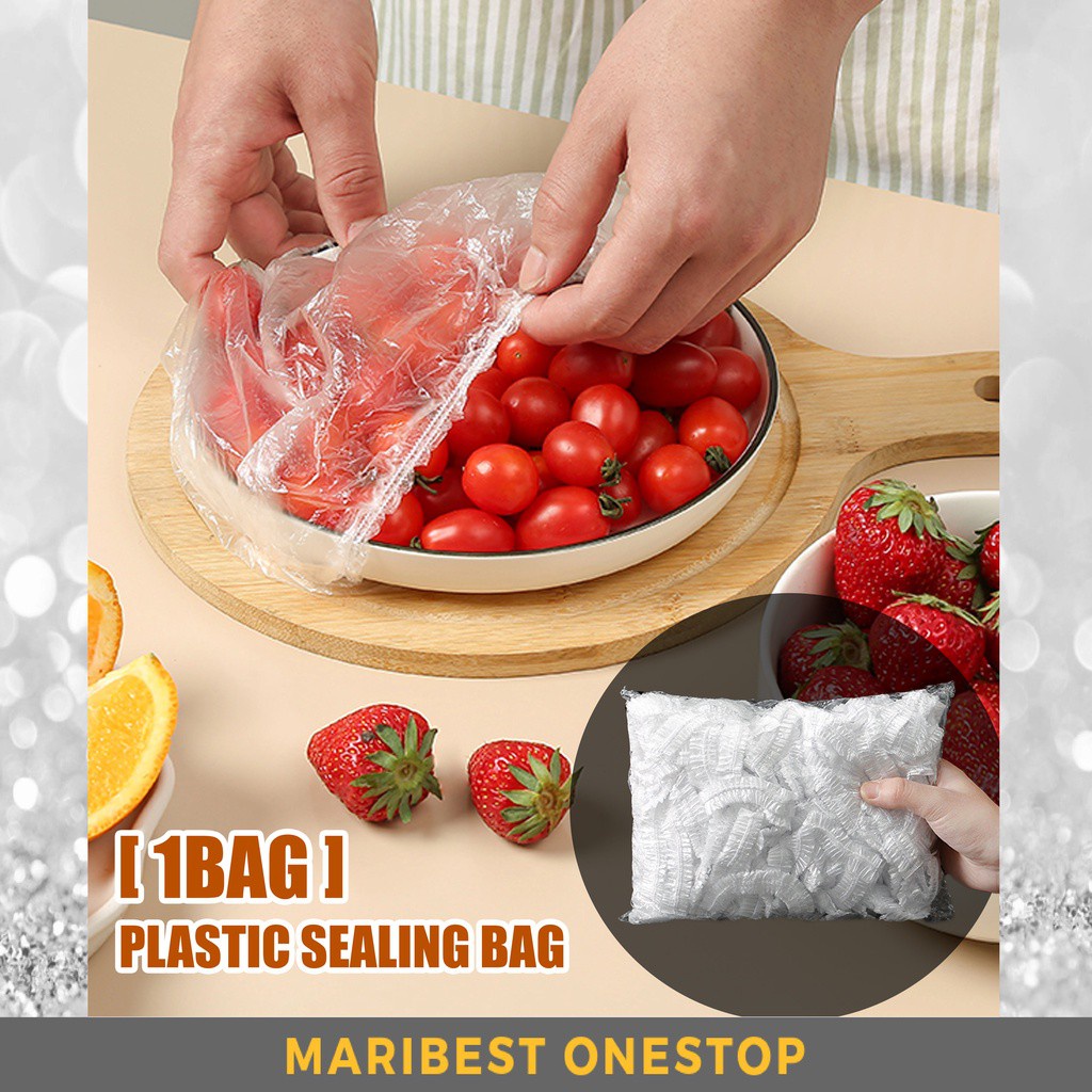 PLASTIC SEALING BAG [ 1BAG ] Elastic Mouth Plastic food Cover leftovers food cover PE Plastic Film Bowl Cover