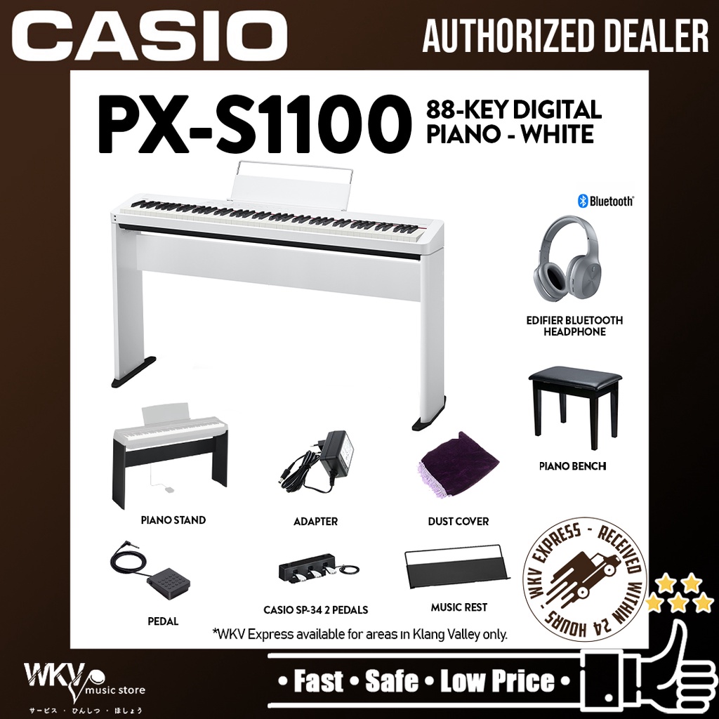 Casio PXS1100 88key Digital Piano Home Package with FREE Edifier