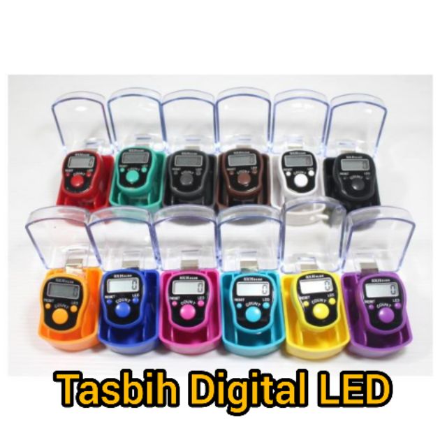TASBIH DIGITAL LED RANDOM COLOUR TALLY COUNTER 12PCS 1box