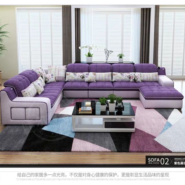 Six Sets Sofa Fabric Sofa Size Apartment Washable Simple Modern Living Room Furniture Cloth Sofa Corner U Shaped Sofa Shopee Malaysia