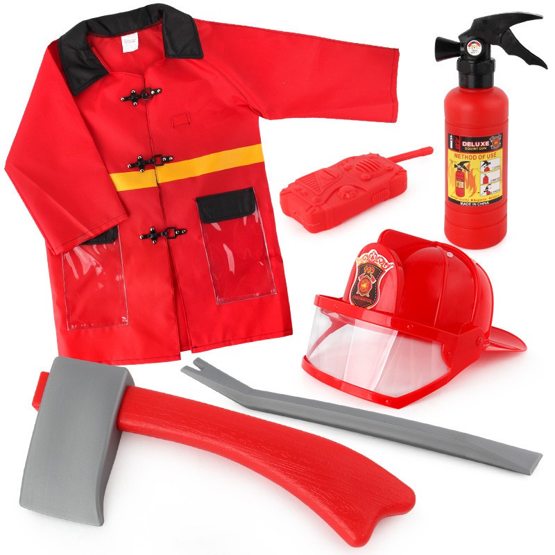 Children's Costumes Fireman Children Toy Professional Experience In Kindergarten Costumes Cap Equipment Fire Toys