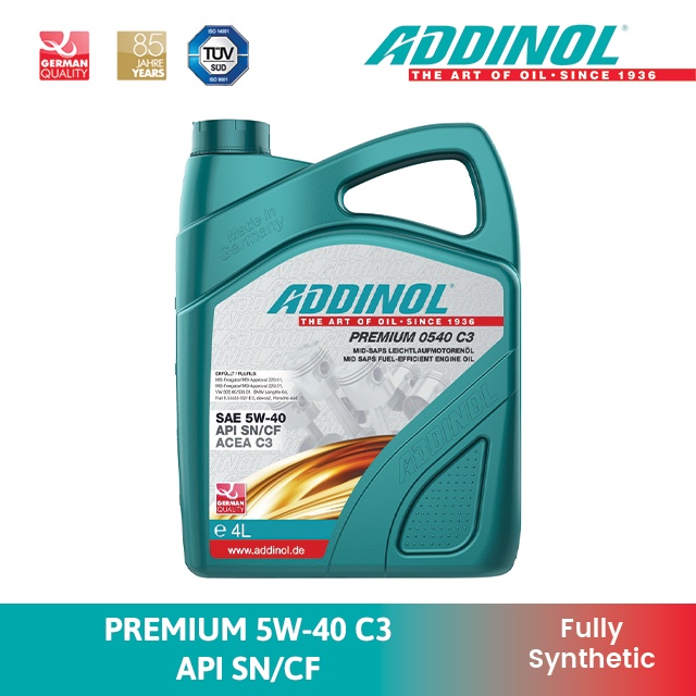 Addinol Premium 5W40 C3 Fully Synthetic Gasoline Engine Oil (1L