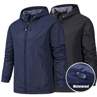 Lightweight Hooded Zipper Waterproof Coat Windproof Solid Color Fishing Coat Outdoor Sportswear Rain Jacket