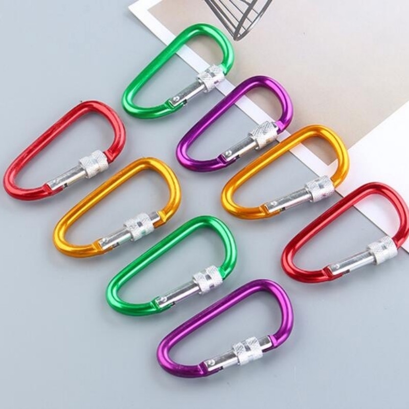 Alloy D-Ring Key Chain Clip Camping Carabiner Spring Snap Clip Hook Keychain 5x
