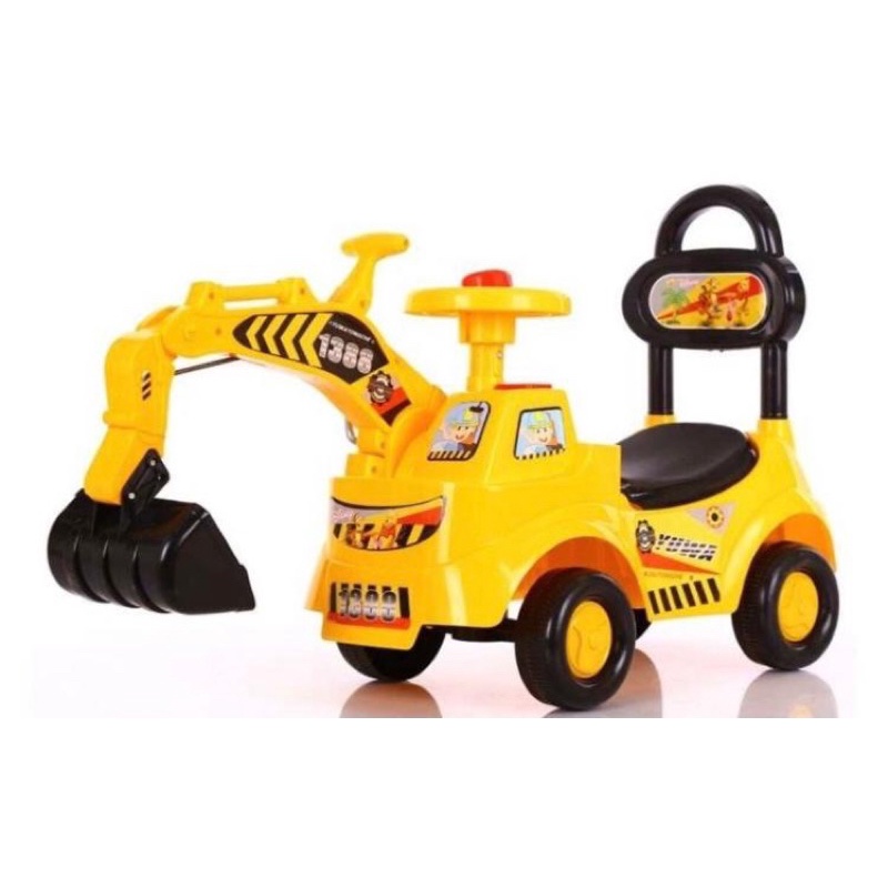 Kids Toy Excavator Push Car with Sound Music and Horn / Kereta Tolak Excavator