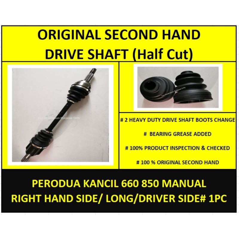 Original Secondhand Perodua KANCIL 660 850 Manual Drive shaft Right